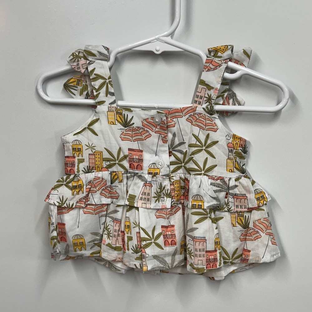 Janie and Jack Baby Girls Coastal Print Peplum Top Bow Straps 6-12M NWT GIFT - Picture 2 of 10